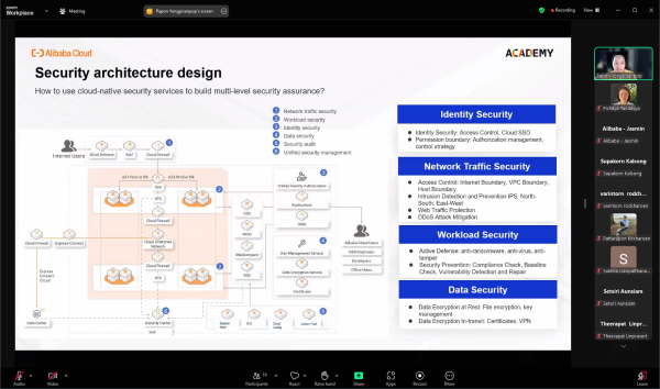 ศูนย์อาลีบาบาคลาวด์อาคาเดมี่ จัดบรรยายออนไลน์และการสอบประกาศนียบัตร “ACA Cloud Security Engineer” ให้กับนักศึกษาสาขาวิชาวิศวกรรมคอมพิวเตอร์และผู้สนใจ